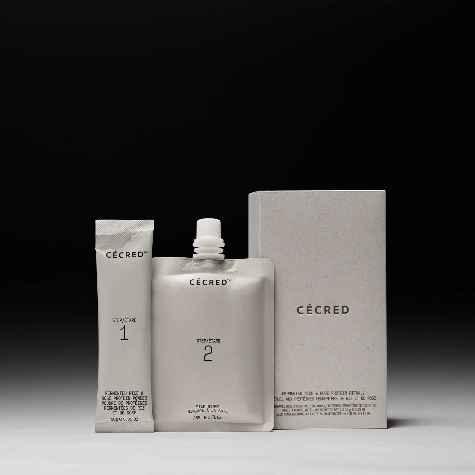 Cécred Fermented Rice & Rose Protein Ritual 2-step kit